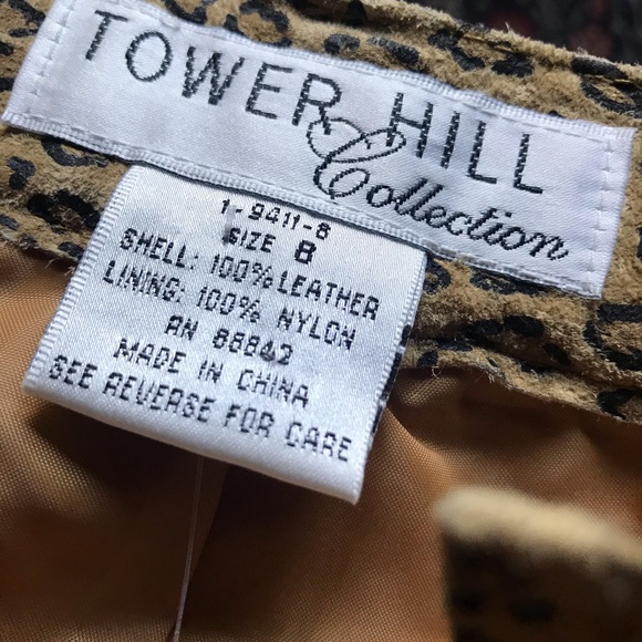 Ladies GENUINE SUEDE LEOPARD PRINT PANTS-8 - Picture 5 of 5